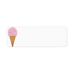 Pink Icecream Return Address Label