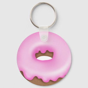 Pink iced doughnut bakery keychain