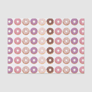Pink Iced Doughnuts With Sprinkles Pattern Party Tissue Paper