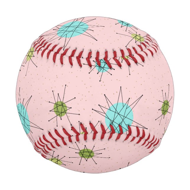 Pink Iconic Atomic Starbursts Baseball (Front)
