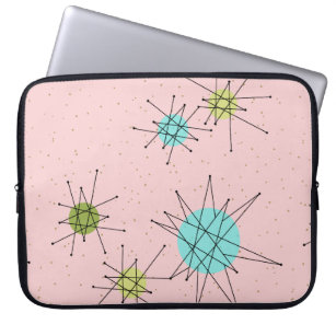 Pink Iconic Atomic Starbursts Laptop Sleeve