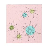 Pink Iconic Atomic Starbursts Notepad