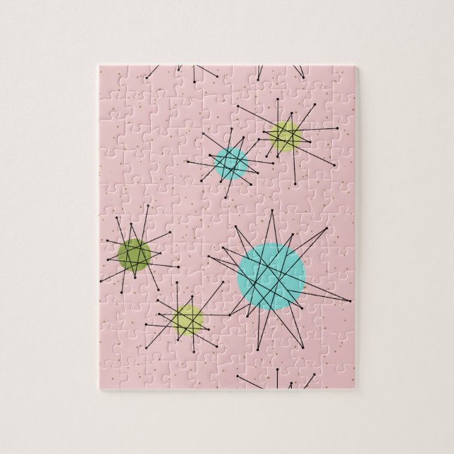Pink Iconic Atomic Starbursts Puzzle (Vertical)