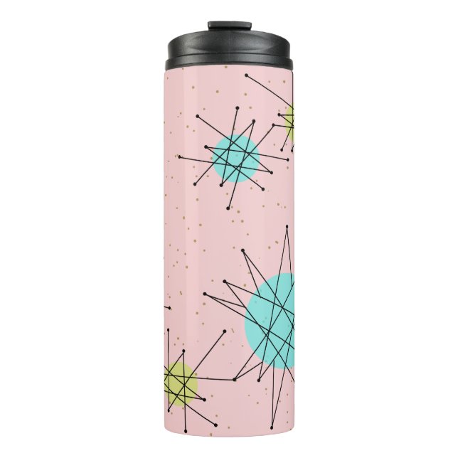 Pink Iconic Atomic Starbursts Thermal Tumbler (Front)
