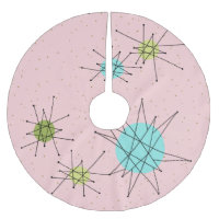 Pink Iconic Atomic Starbursts Tree Skirt