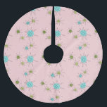 Pink Iconic Atomic Starbursts Tree Skirt<br><div class="desc">This Pink Iconic Atomic Starbursts Tree Skirt pattern features iconic atomic starbursts. That’s right! The old school, First Lady Pink coloured background with gold speckles is the perfect backdrop for the vibrant turquoise, soothing celery, and kitschy pear green coloured circles. The spots of colour are sporadically placed in various sizes...</div>