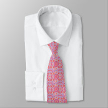 Pink Ikat men's silk tie