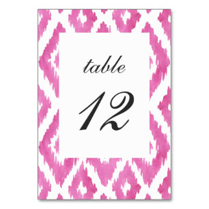 Pink Ikat Table Number