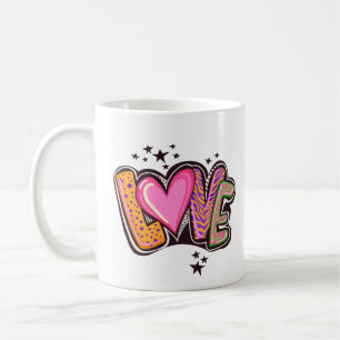 Pink Illustration Cute Love Valentine`s Day Mug