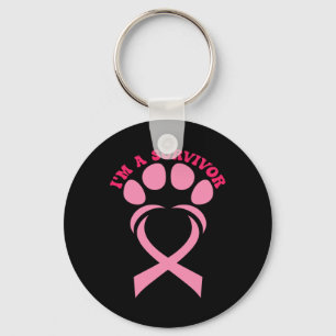 Pink I'm A Survivor Breast Cancer Awareness Key Ring