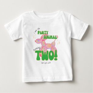 Pink I'm the Party Balloon Animal 2nd Birthday Baby T-Shirt