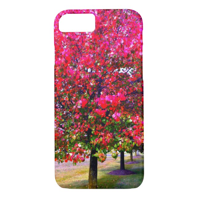 Pink impressionistic Autumn Leaves Case-Mate iPhone Case (Back)