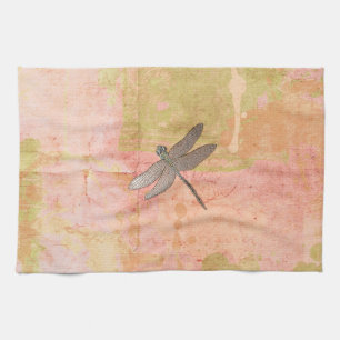 Pink Impressions Dragonfly Tea Towel