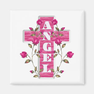 Pink In Memory Angel Magnet