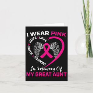 Pink In Memory Of Great Aunt Breast Cancer Awarene Card