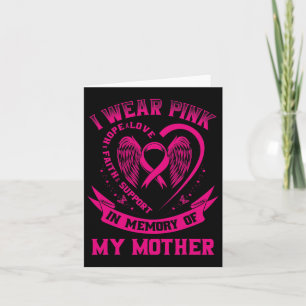 Pink In Memory Of Mother Mum Breast Cancer Awarene Card