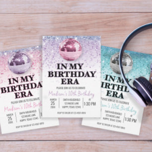 Pink In My Birthday Era Music Invitation