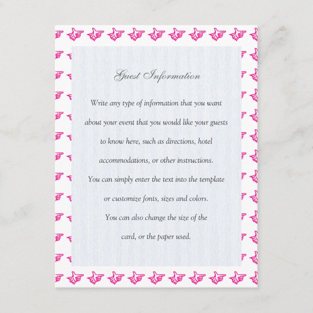 Pink Index Enclosure Card (Front)