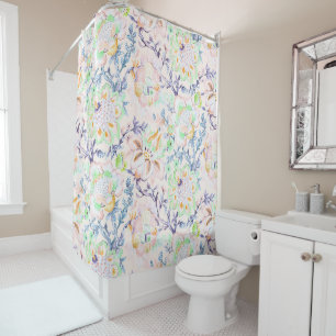 Pink Indian Chintz Shower Curtain