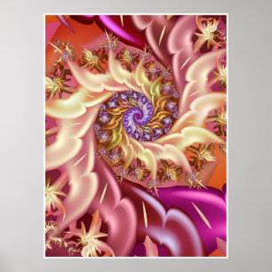 Pink infinity fractal spiral poster