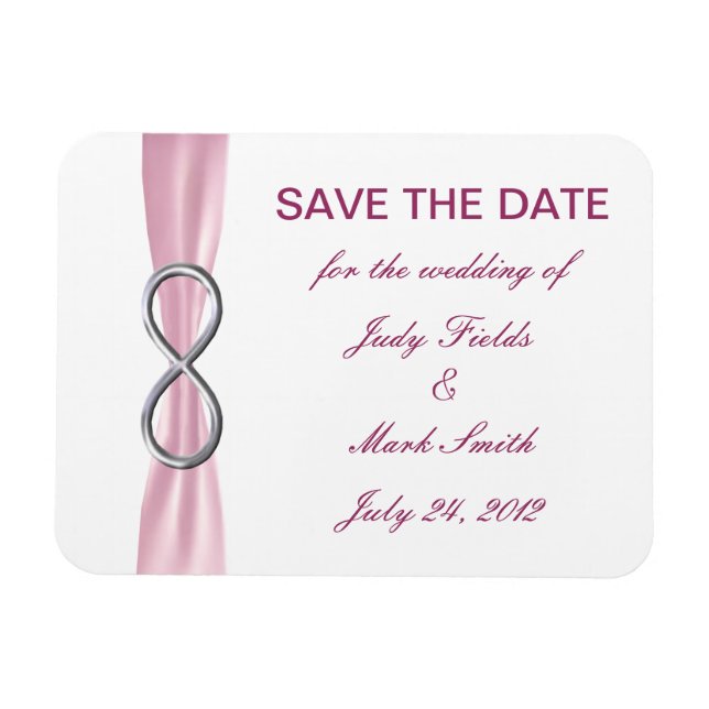 Pink Infinity Wedding Save The Date Magnet (Horizontal)