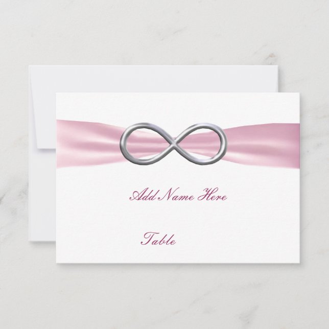 Pink Infinity Wedding Table Place Card (Front)
