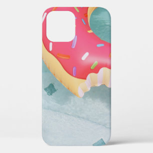 Pink inflatable doughnut floater iPhone 12 case