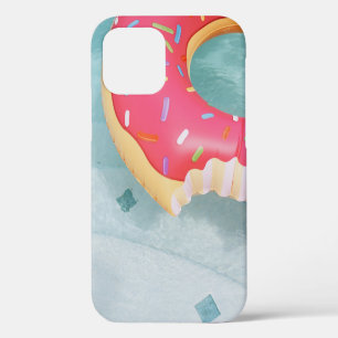 Pink inflatable doughnut floater iPhone 12 case