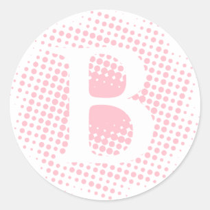 Pink Initial Letter Custom Classic Round Sticker