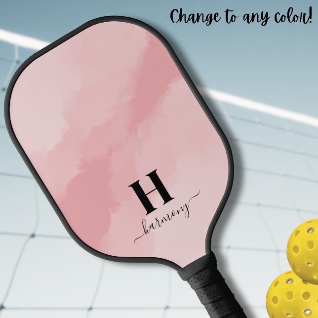 Pink Initial Monogram Pickleball Paddle (Pink Initial Monogram Pickleball Paddle)
