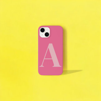 Pink Initial Name Personalised Monogram Design iPhone 14 Case