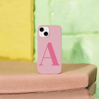 Pink Initial Name Personalised Monogram Design iPhone 14 Case