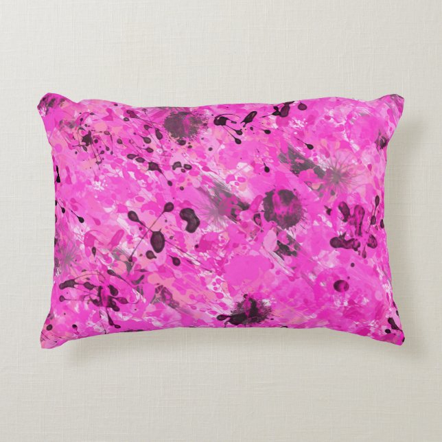 Pink Ink Decorative Cushion (Front)