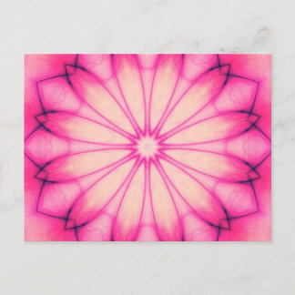 Pink Ink Flower Mandala Postcard