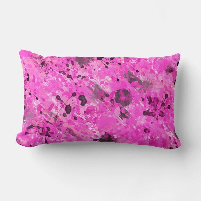 Pink Ink Lumbar Cushion (Front)