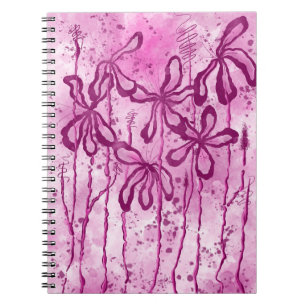 Pink Inked Flowers Notebook