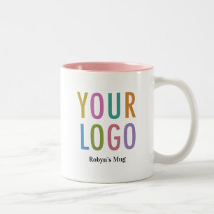 Pink Inner Coffee Mug with Name Company Logo 11 oz