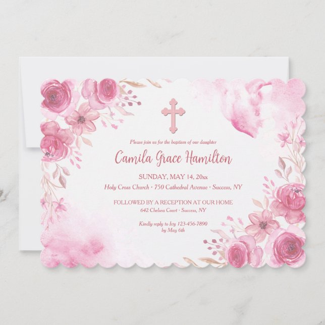 Pink Inspiration Religious Invitation (Front)