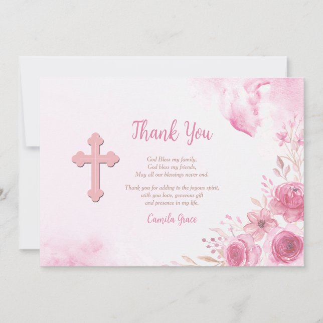 Pink Inspiration Thank You Card (Front)