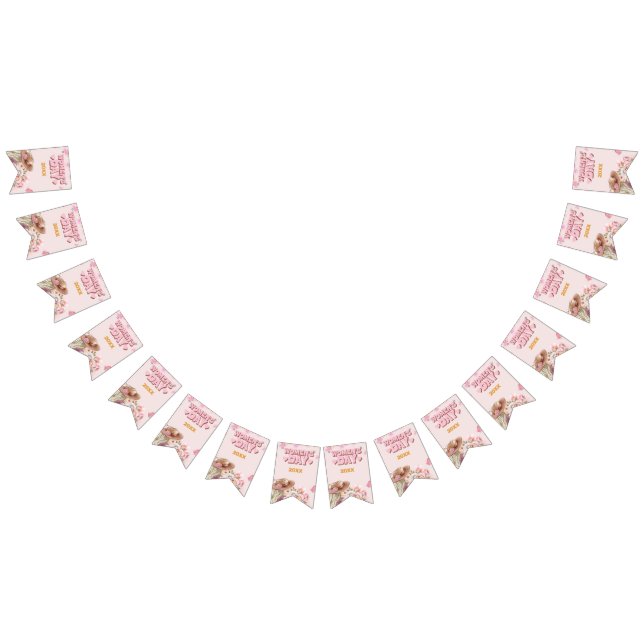 Pink international women's day 2025  bunting  (All)