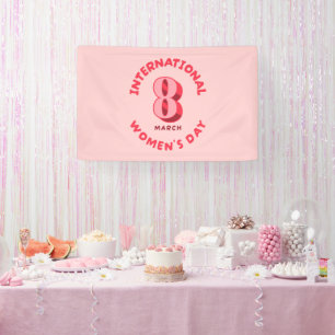 Pink International Women's Day 8th March Banner