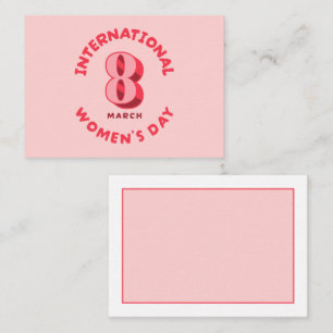 Pink International Women's Day 8th March Card