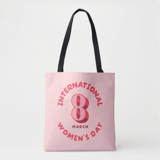 Pink International Women's Day 8th March Tote Bag (Front)