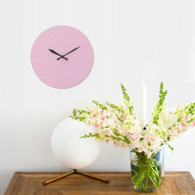 Pink Inverted Triangle Pattern Wall clock (Creator Uploaded)