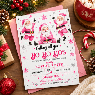 Pink invitation for a Christmas party
