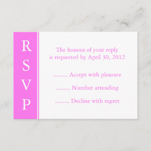 Pink Invitation or Event RSVP Reply Cards