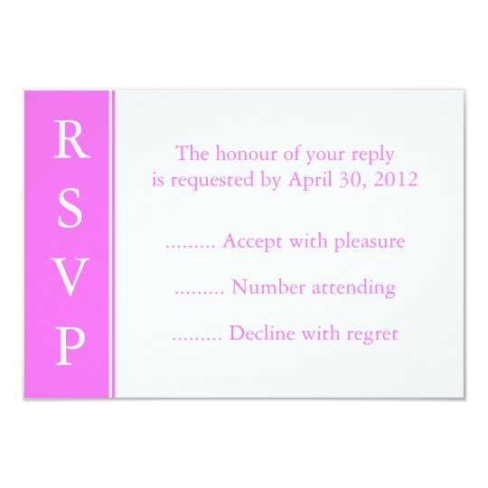 Pink Invitation or Event RSVP Reply Cards