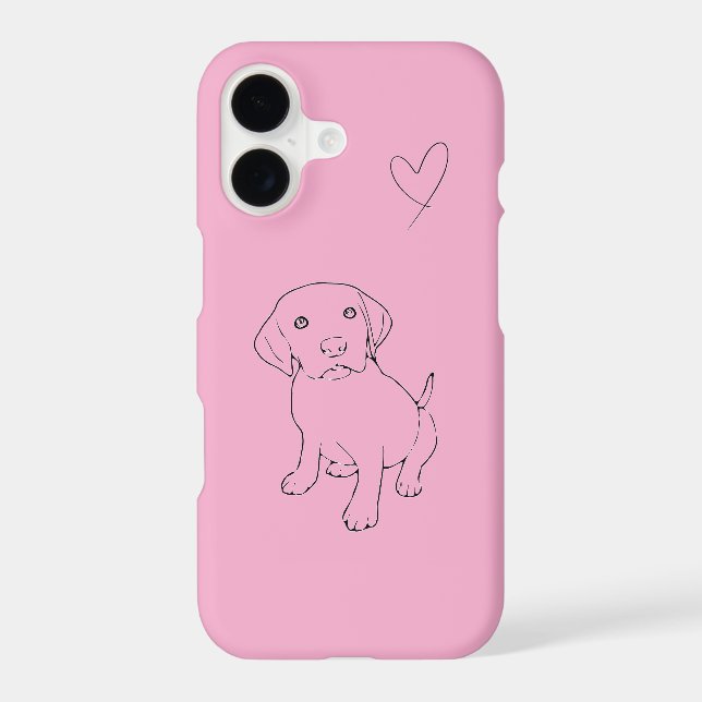 Pink iPhone 17 Case with Cute Labrador Puppy Desig (Back)