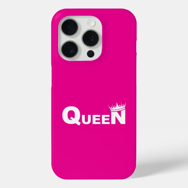 Pink iPhone case with 'Queen' (Back)