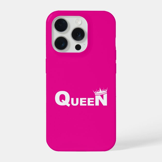 Pink iPhone case with 'Queen' (Back)